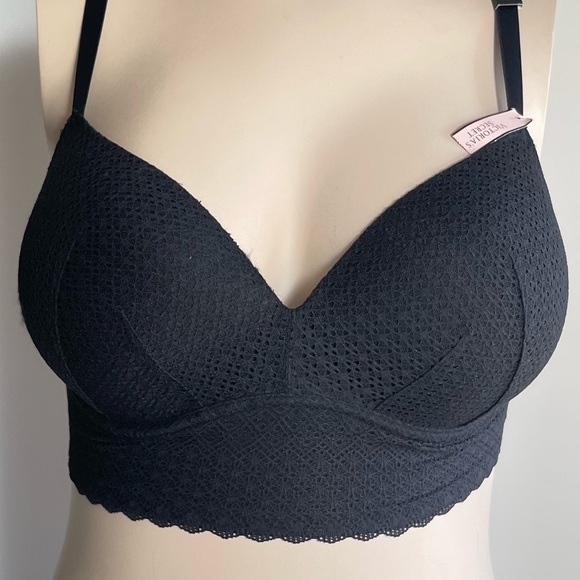 Blk mesh Bralette with cups - Picture 2 of 4